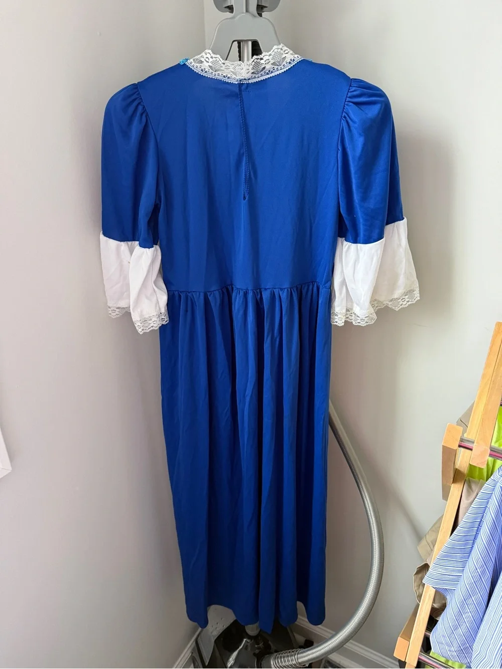 Blue and White Girls' Peasant Dress - Classic Costume Style